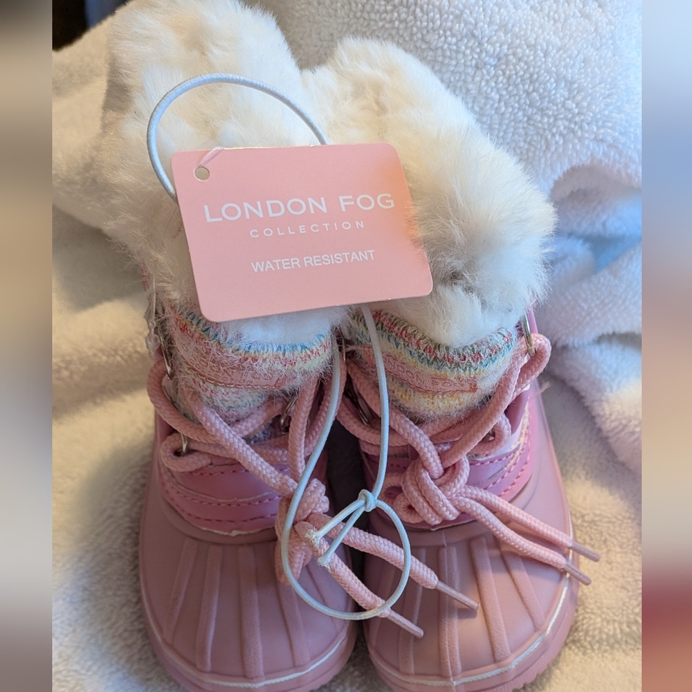 London Fog Pink Plush-Lined Kids Winter Boots